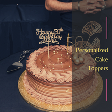 Load image into Gallery viewer, Acrylic Mirror Cake Toppers, Gold, Silver or Rose Gold, Lasercut Mirror Acrylic