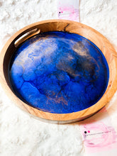 Load image into Gallery viewer, Wooden Resin Tray - with Gold Leaf/Resin/Serving Tray/Handmade/Art/Gift/Resin Art