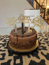 Load image into Gallery viewer, Acrylic Mirror Cake Toppers, Gold, Silver or Rose Gold, Lasercut Mirror Acrylic