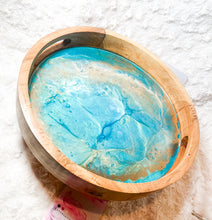Load image into Gallery viewer, Wooden Resin Tray - with Gold Leaf/Resin/Serving Tray/Handmade/Art/Gift/Resin Art