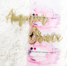 Load image into Gallery viewer, Custom Acrylic Name Plates Gold, Silver or Rose Gold, Lasercut Mirror Acrylic