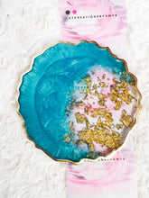 Load image into Gallery viewer, Teal and Gold Coasters - Perfect for Barware or Decor (Set of 2)