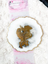 Load image into Gallery viewer, White and Gold Marble Stone-like and Gold Agate Coasters - Perfect for Barware or Decor (Set of 2)