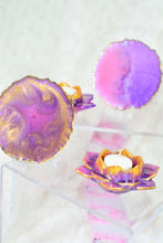 Load image into Gallery viewer, Diwali Candle Holders, Lotus Candle Holders and Coasters made with Resin package (set of 2)