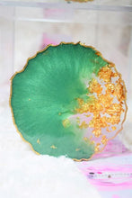 Load image into Gallery viewer, Green and Gold Coasters - Perfect for Barware or Decor (Set of 2)
