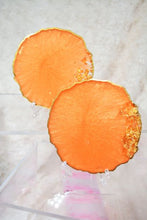 Load image into Gallery viewer, Orange and Gold Coasters - Perfect for Barware or Decor (Set of 2)