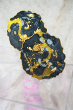 Load image into Gallery viewer, Shimmer Black/White Marble with Gold Coasters (Can be Personalized) - Perfect for Barware or Decor (Set of 2)