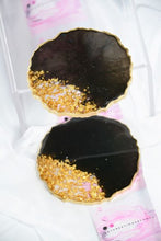 Load image into Gallery viewer, Black and Gold Coasters - Perfect for Barware or Decor (Set of 2)