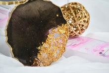 Load image into Gallery viewer, Black and Gold Coasters - Perfect for Barware or Decor (Set of 2)