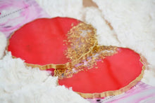 Load image into Gallery viewer, Red and Gold Coasters - Perfect for Barware or Decor (Set of 2)