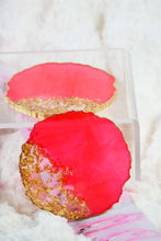 Load image into Gallery viewer, Red and Gold Coasters - Perfect for Barware or Decor (Set of 2)