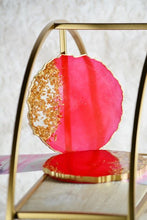 Load image into Gallery viewer, Red and Gold Coasters - Perfect for Barware or Decor (Set of 2)