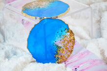 Load image into Gallery viewer, Blue and  Gold Coasters - Perfect for Barware or Decor (Set of 2)
