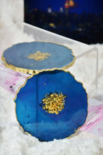 Load image into Gallery viewer, "Midnight Love" Midnight Blue and Gold Coasters - Perfect for Barware or Decor (Set of 2)