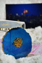 Load image into Gallery viewer, "Midnight Love" Midnight Blue and Gold Coasters - Perfect for Barware or Decor (Set of 2)