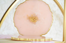 Load image into Gallery viewer, Blushed Marble and Gold Coasters - Perfect for Barware or Decor (Set of 2)