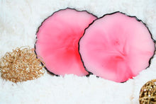 Load image into Gallery viewer, Pink Marble Love Coasters - Perfect for Barware or Decor (Set of 2)