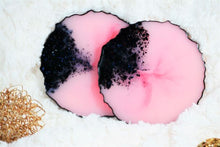 Load image into Gallery viewer, Pink and Black Marble Coasters - Perfect for Barware or Decor (Set of 2)