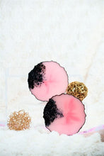 Load image into Gallery viewer, Pink and Black Marble Coasters - Perfect for Barware or Decor (Set of 2)