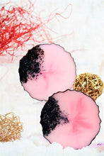 Load image into Gallery viewer, Pink and Black Marble Coasters - Perfect for Barware or Decor (Set of 2)