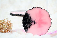 Load image into Gallery viewer, Pink and Black Marble Coasters - Perfect for Barware or Decor (Set of 2)