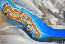 Load image into Gallery viewer, Original epoxy resin & acrylic paint on stretched canvas, great gift or unique home décor (set of 2)