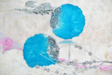 Load image into Gallery viewer, Teal Blue and Silver Coasters - Perfect for Barware or Decor (Set of 2)