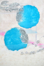 Load image into Gallery viewer, Teal Blue and Silver Coasters - Perfect for Barware or Decor (Set of 2)
