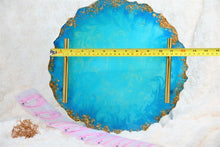 Load image into Gallery viewer, Round Resin Tray - with Gold Leaf/Resin/Serving Tray/Handmade/Art/Gift/Resin Art