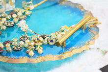 Load image into Gallery viewer, Round Resin Tray - with Gold Leaf/Resin/Serving Tray/Handmade/Art/Gift/Resin Art