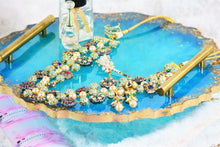 Load image into Gallery viewer, Round Resin Tray - with Gold Leaf/Resin/Serving Tray/Handmade/Art/Gift/Resin Art