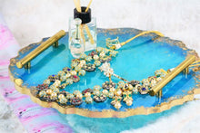 Load image into Gallery viewer, Round Resin Tray - with Gold Leaf/Resin/Serving Tray/Handmade/Art/Gift/Resin Art