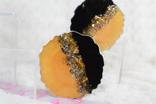Load image into Gallery viewer, Bronze Gold and Black with Gem Geode Coasters (Can be Personalized) - Perfect for Barware or Decor (Set of 2)
