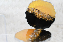 Load image into Gallery viewer, Bronze Gold and Black with Gem Geode Coasters (Can be Personalized) - Perfect for Barware or Decor (Set of 2)