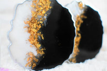 Load image into Gallery viewer, Black and White with Gold Coasters (Can be Personalized)  - Perfect for Barware or Decor (Set of 2)