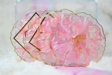 Load image into Gallery viewer, Pink Blossoms Coaster set (Can be Personalized) - Perfect for Barware or Decor (Set of 2)