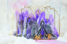 Load image into Gallery viewer, Square Geode Coasters - Purple Blossoms and Gold Leaf/Resin/Coasters/Handmade/Art/Gift/Resin Art