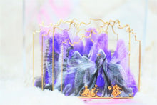 Load image into Gallery viewer, Square Geode Coasters - Purple Blossoms and Gold Leaf/Resin/Coasters/Handmade/Art/Gift/Resin Art