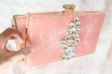 Load image into Gallery viewer, Blush Marble Resin Clutch