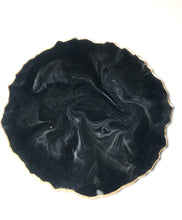 Load image into Gallery viewer, Black Marble Stone-like and Gold Agate Coasters - Perfect for Barware or Decor (Set of 2)