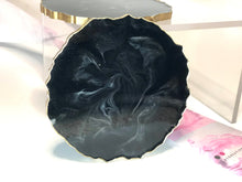 Load image into Gallery viewer, Black Marble Stone-like and Gold Agate Coasters - Perfect for Barware or Decor (Set of 2)