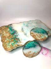Load image into Gallery viewer, Green Marble and Gold Tray - Perfect for jewelry or decor