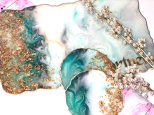 Load image into Gallery viewer, Green Marble and Gold Tray - Perfect for jewelry or decor