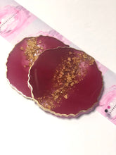 Load image into Gallery viewer, Wine and Gold Coasters - Perfect for Barware or Decor (Set of 2)