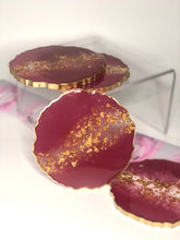 Load image into Gallery viewer, Wine and Gold Coasters - Perfect for Barware or Decor (Set of 2)