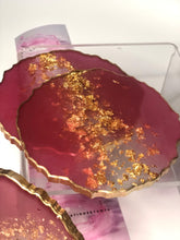 Load image into Gallery viewer, Wine and Gold Coasters - Perfect for Barware or Decor (Set of 2)