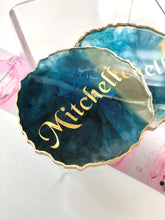 Load image into Gallery viewer, Wine and Gold Coasters - Perfect for Barware or Decor (Set of 2)