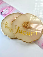 Load image into Gallery viewer, Teal Blue Inspired and Silver Coasters - Perfect for Barware or Decor (Set of 2)