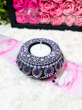Load image into Gallery viewer, Mandala Candle Holders, Candle Holders, Resin Candle Holders (Shades of Purple)