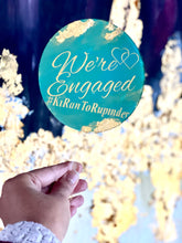 Load image into Gallery viewer, Round Acrylic Cake Topper, Personalized, birthdays, engagements, anniversaries